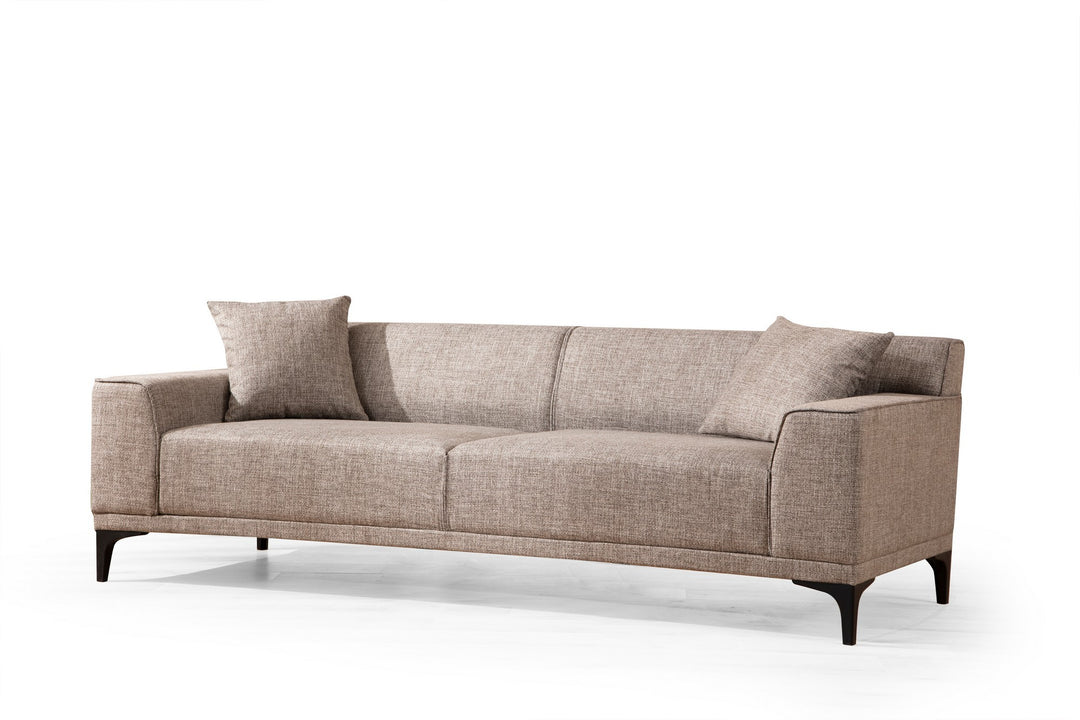 NORDVÄRK Petra 3 pers. sofa fawn polyester og sort plast