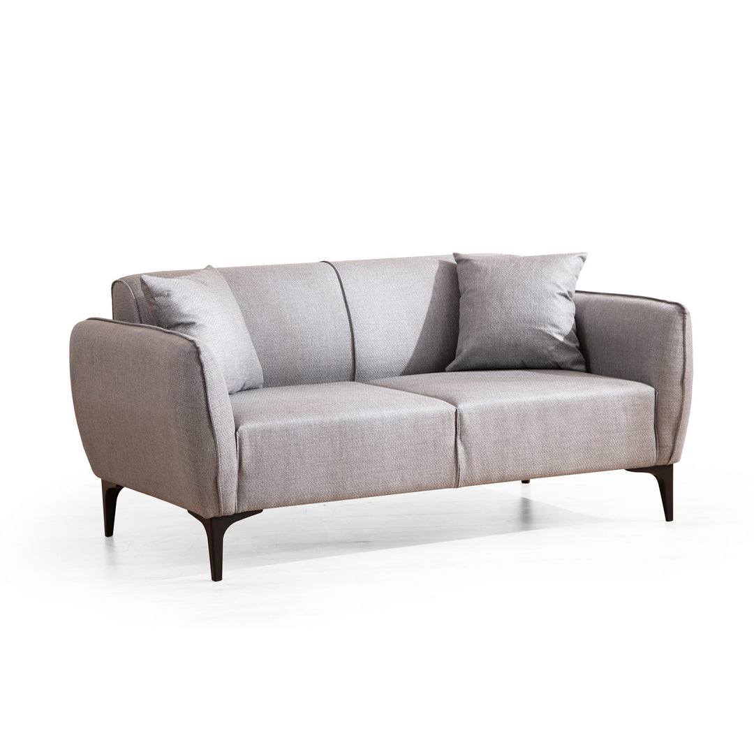 NORDVÄRK Belissimo 2 pers. sofa grå polyester stof og sort plast