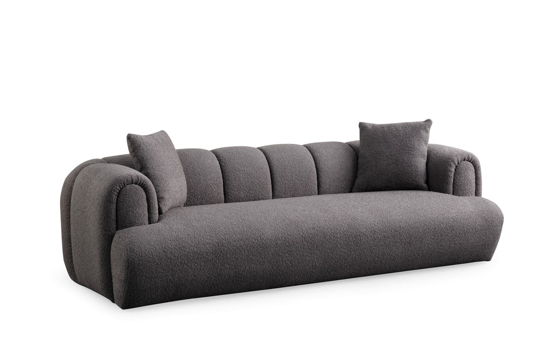 NORDVÄRK Puffy 3 Plain 3 pers. sofa antracitgrå polyester