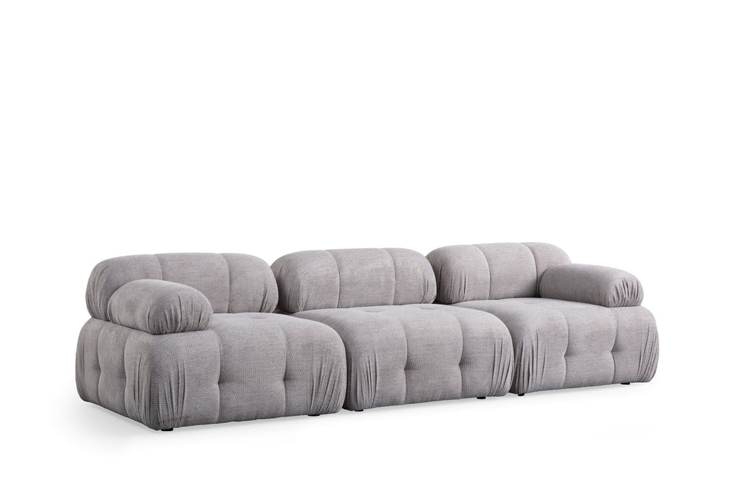 NORDVÄRK Petite 3 3 pers. sofa lysegrå polyester og sort plastik