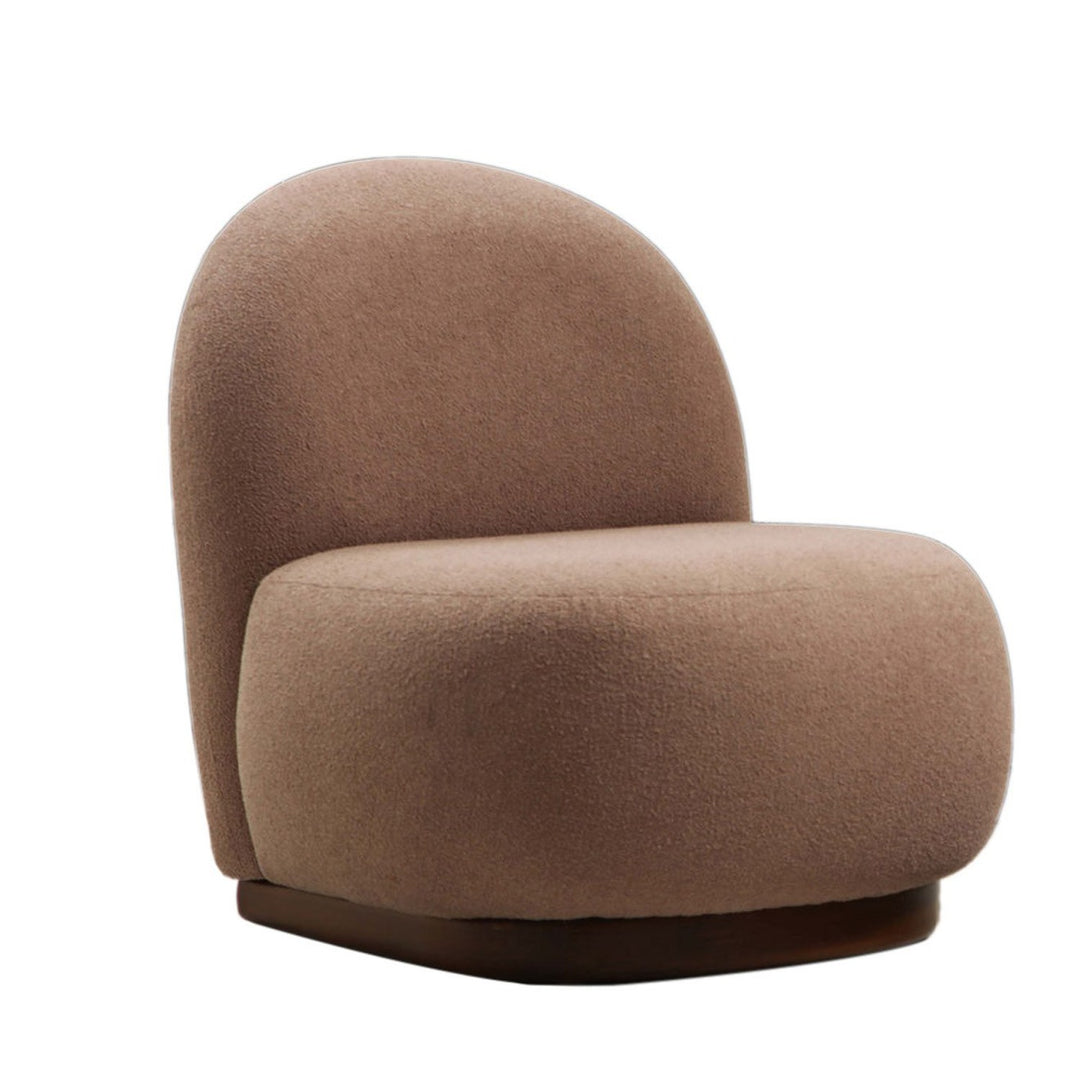 NORDVÄRK Tina loungestol cappuccino polyester og valnøddetræ
