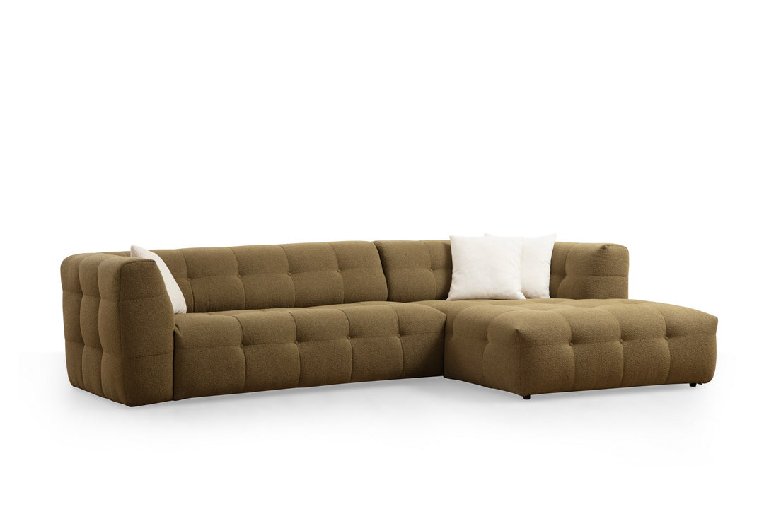 NORDVÄRK Cady 3 pers. højre hjørnesofa khaki polyester