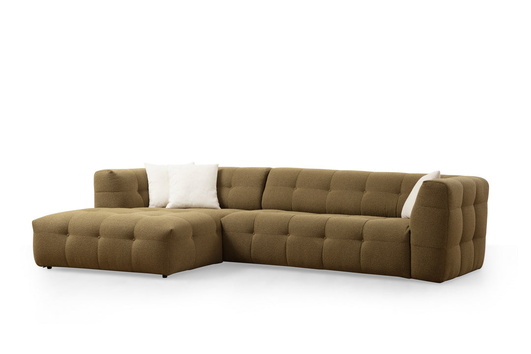 NORDVÄRK Cady 3 pers. venstre hjørnesofa khaki polyester