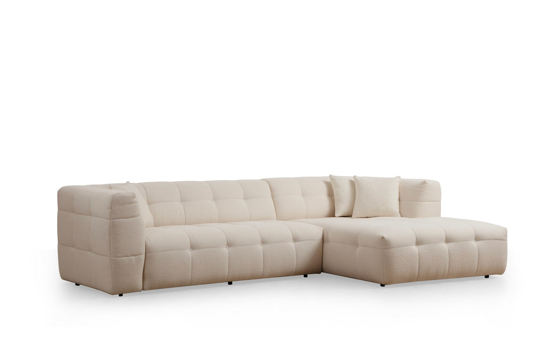 NORDVÄRK Cady 3 pers. hjørnesofa højre beige polyester
