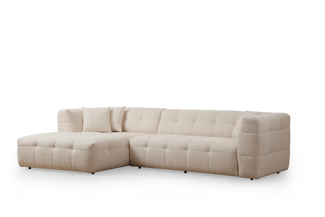 NORDVÄRK Cady 3 pers. venstre hjørnesofa beige polyester