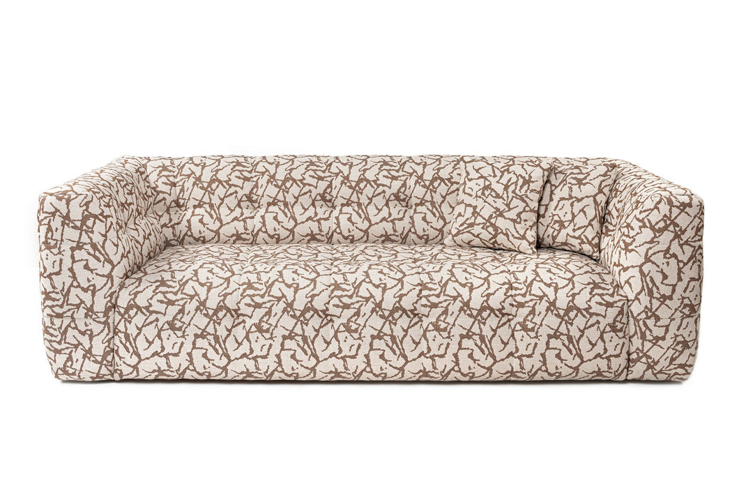 NORDVÄRK Cady 3 pers. sofa tan polyester med mønster