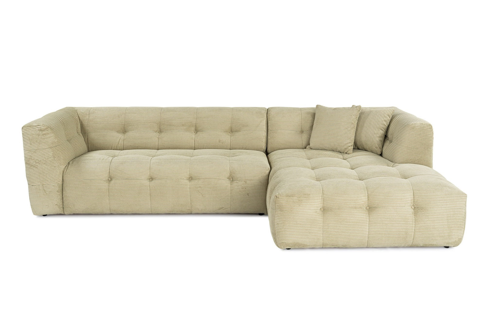 Produktbillede af NORDVÄRK Cady hjørnesofa højre grøn polyester fløjl stof i premium kvalitet