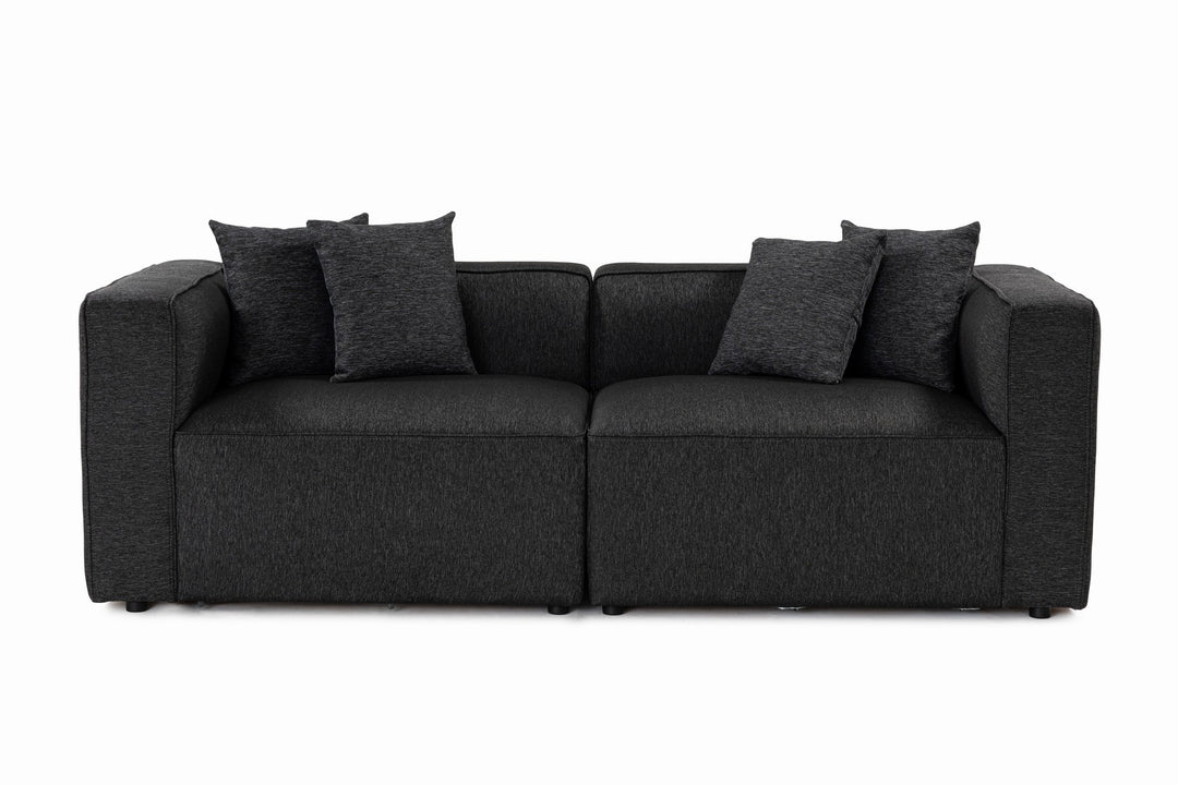 NORDVÄRK Mora XL 2 pers. sofa antracitgrå stof og plastik