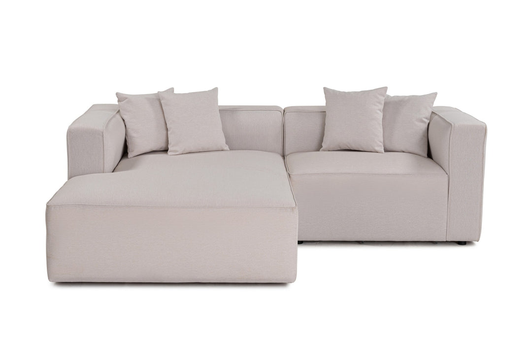 NORDVÄRK Mora XL hjørnesofa L1-CHLR Højre højre ecru stof og plastik