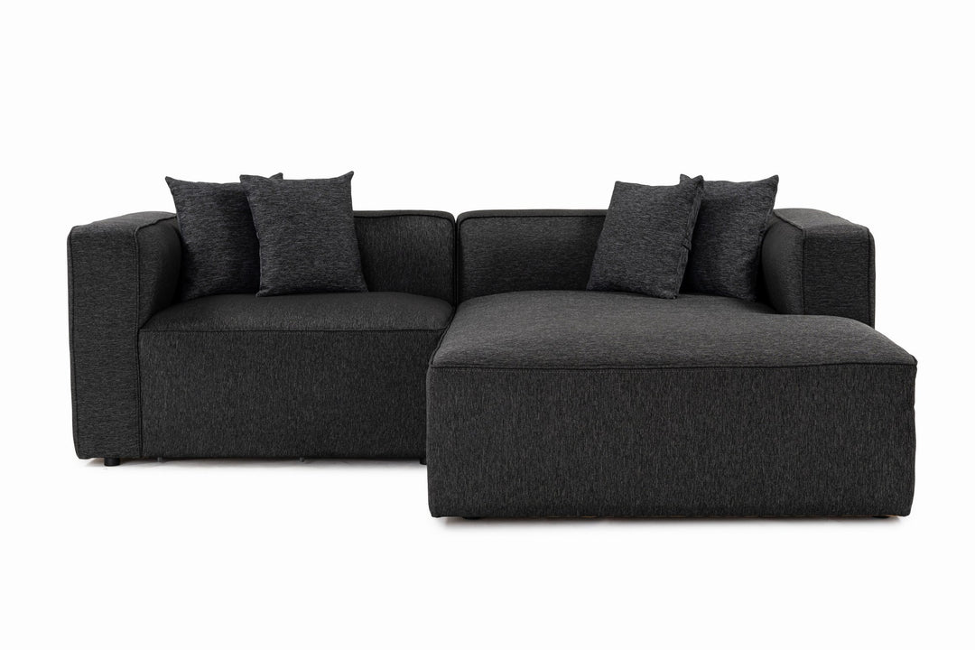NORDVÄRK Mora XL hjørnesofa CHLLenft -1H venstre antracitgrå stof og plastik