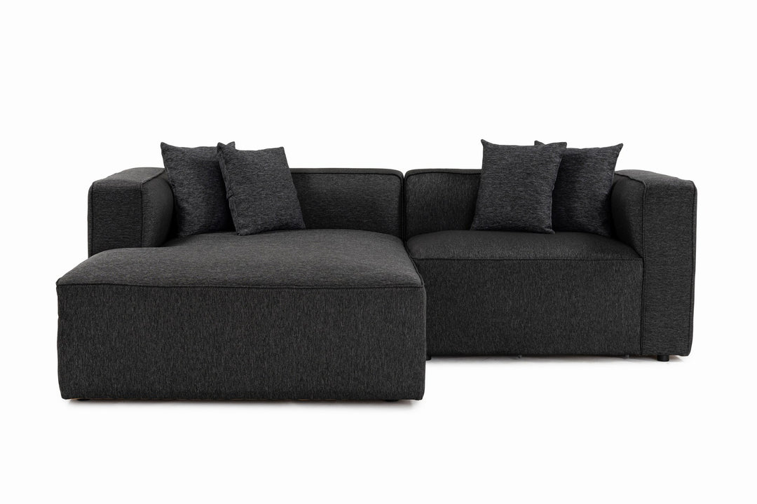 NORDVÄRK Mora XL hjørnesofa L1-CHLR Højre højre antracitgrå stof og plastik