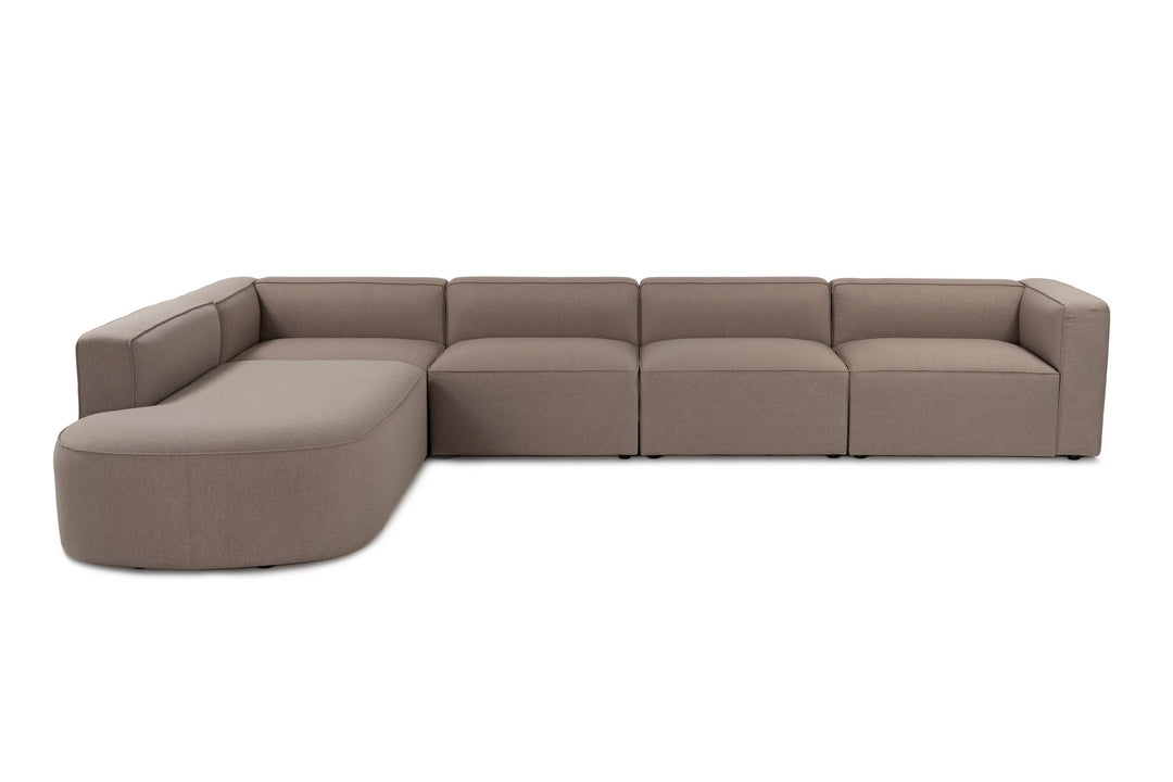 NORDVÄRK Mora hjørnesofa X-Oval-L1-O1-O1-R1 brun stof