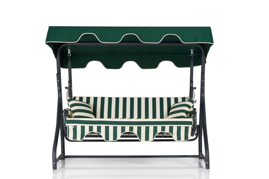 NORDVÄRK Olea 8 udendørs triple hængesofa multifarvet polyester stof og aluminium
