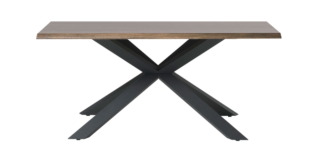 UNIQUE FURNITURE Arno spisebord m. udtræk røgfarvet egefinér og sort metal 90x180