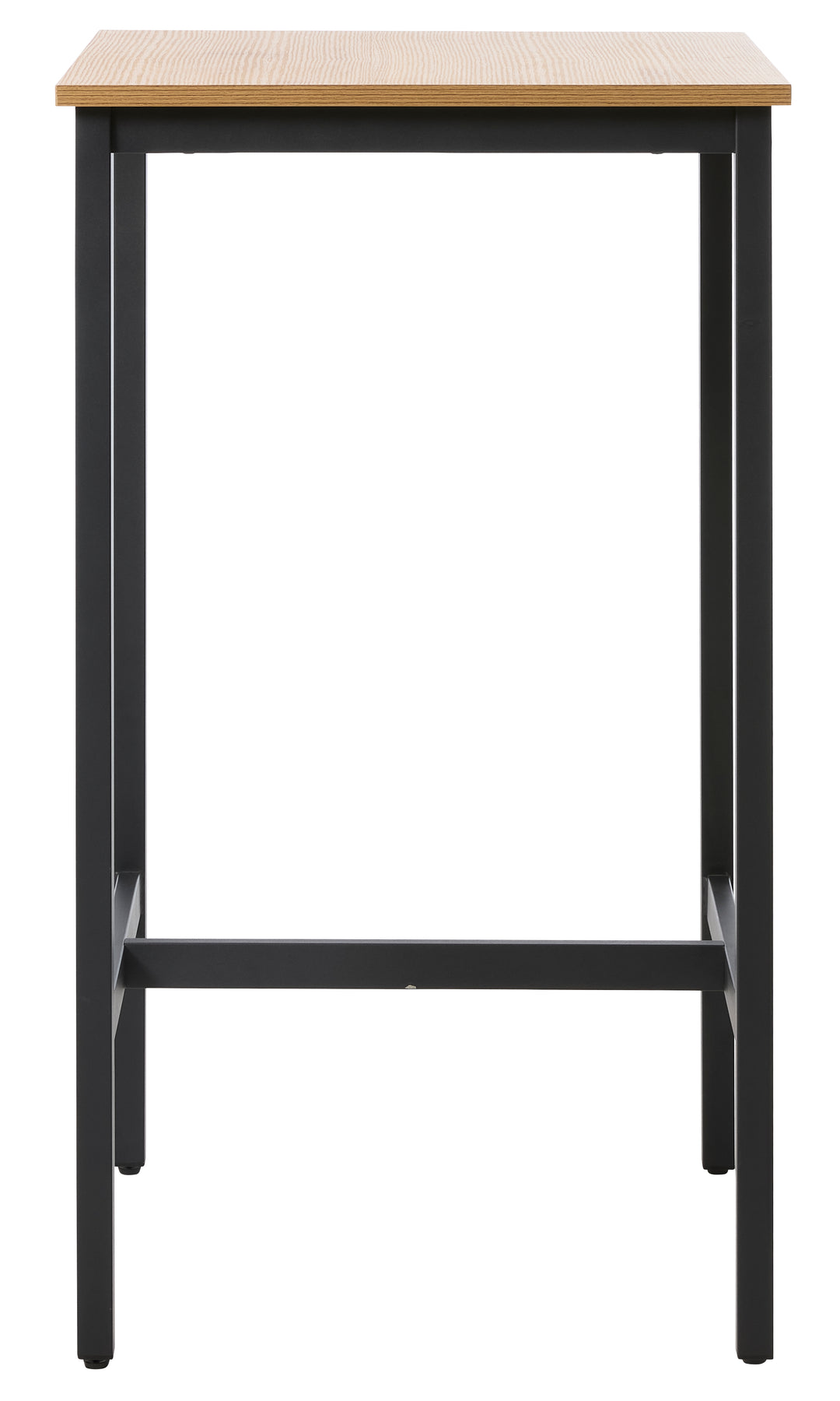 UNIQUE FURNITURE barbord rektangulær natur egemelamin og sort metal 60x60