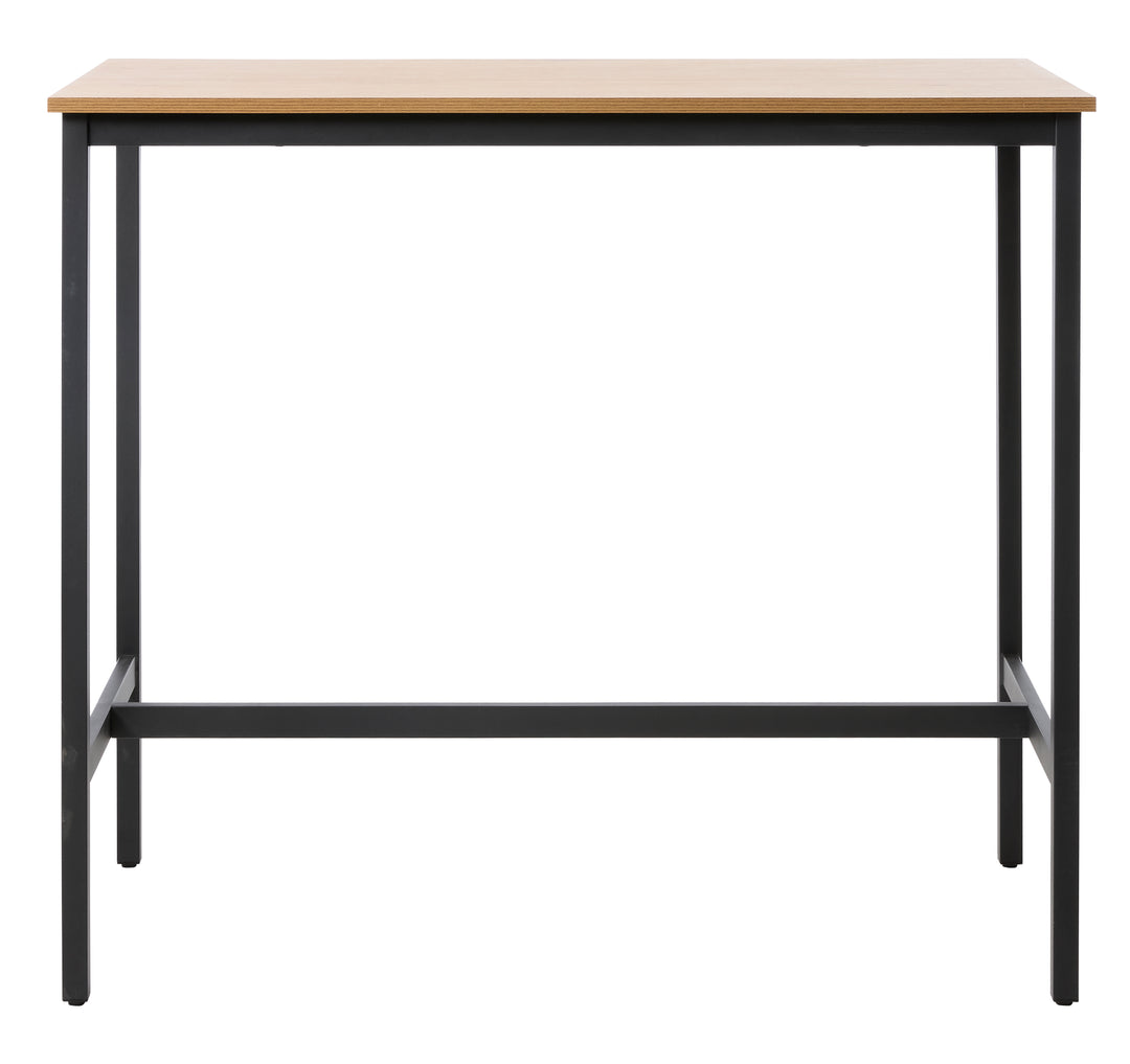 UNIQUE FURNITURE barbord rektangulær natur egemelamin og sort metal 60x120