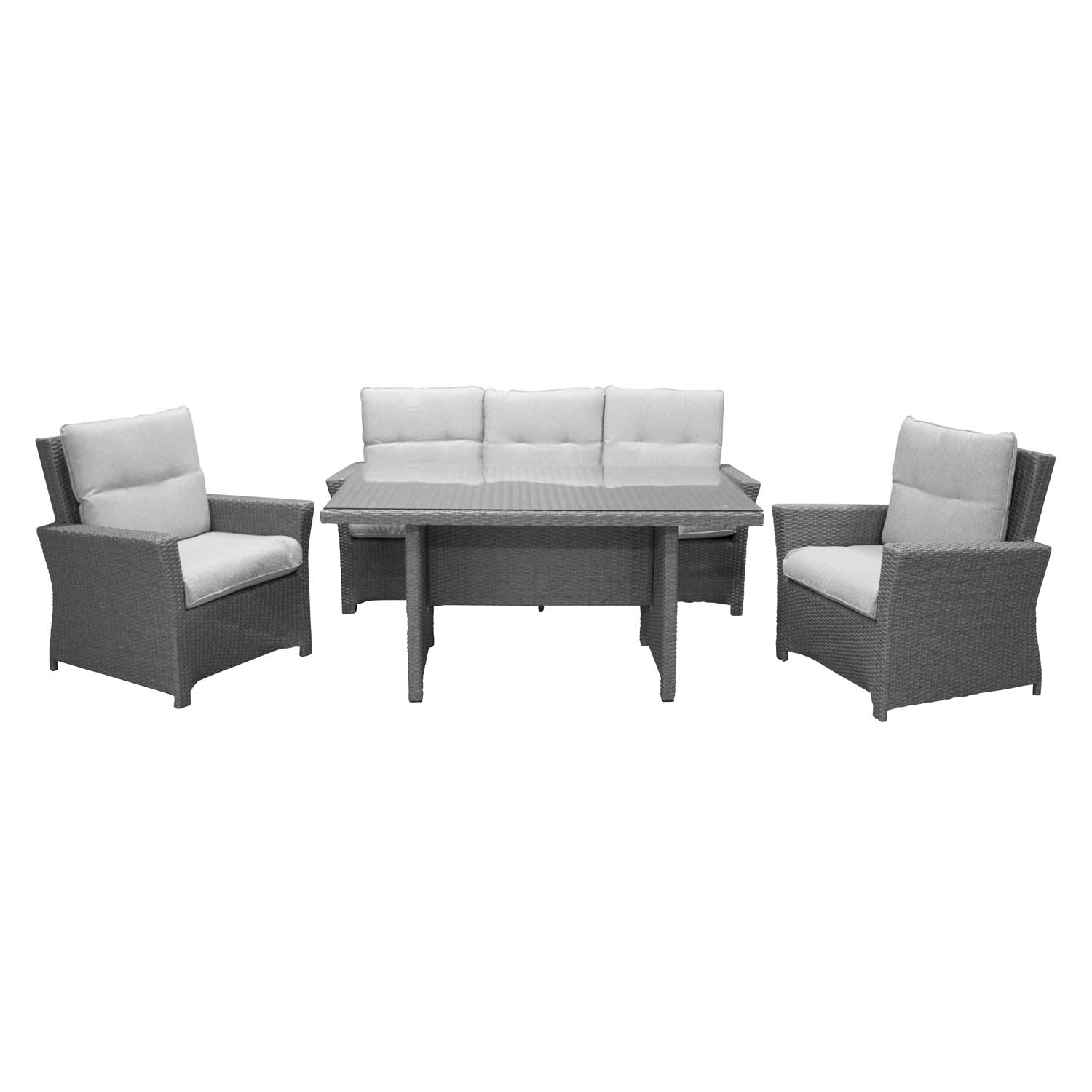 Produktbillede af VENTURE DESIGN Brentwood have sofasæt grå rattan og plastik i premium kvalitet