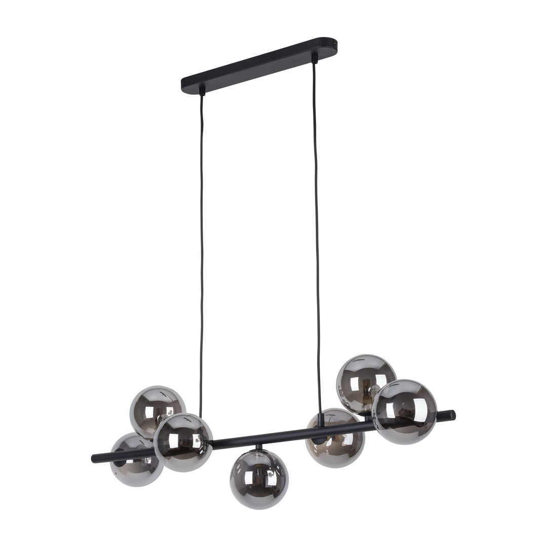 TK Ester loftlampe m. 7 skærme sort glas og metal