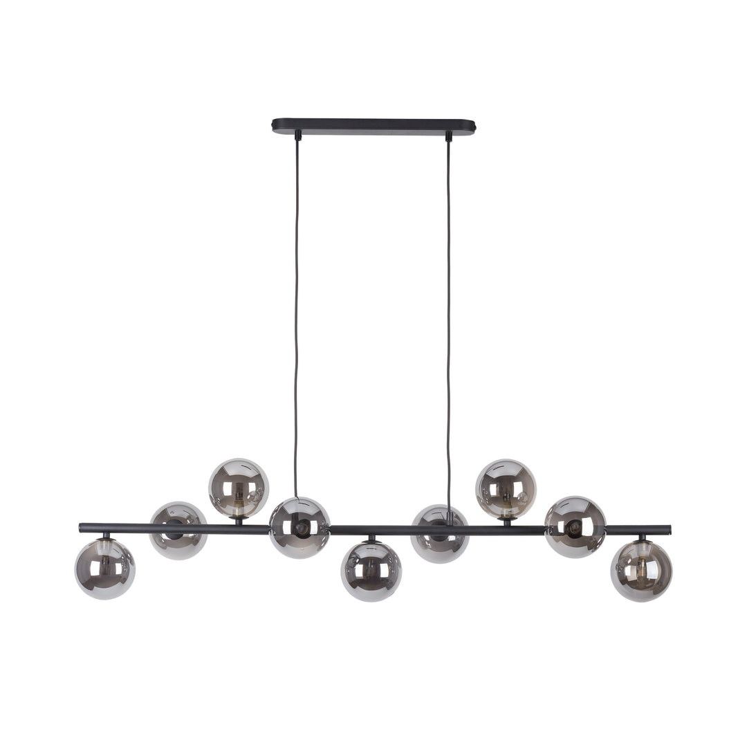 TK Ester loftlampe m. 9 skærme sort glas og metal