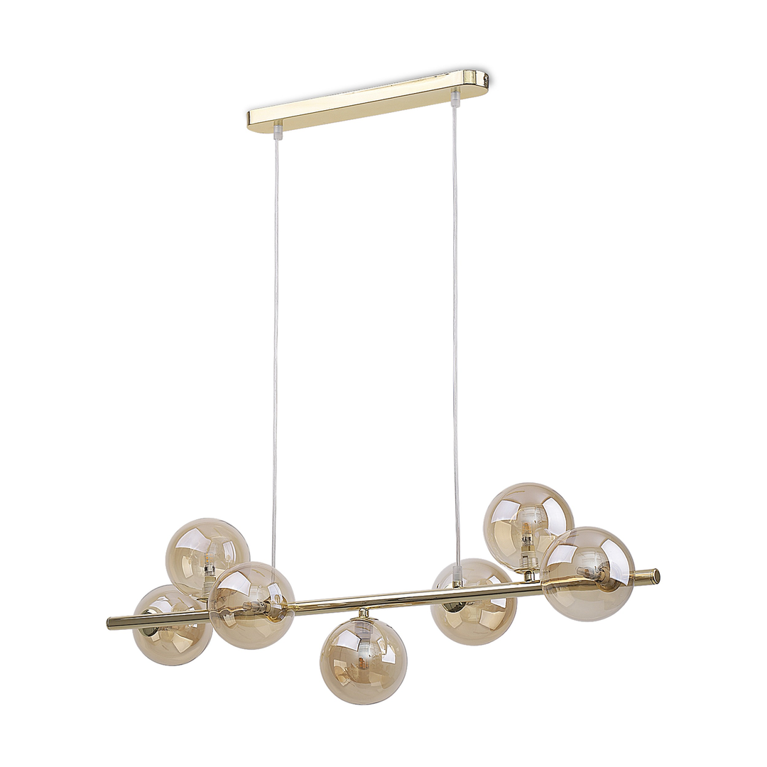 TK Estera loftlampe m. 7 skærme guld glas og metal