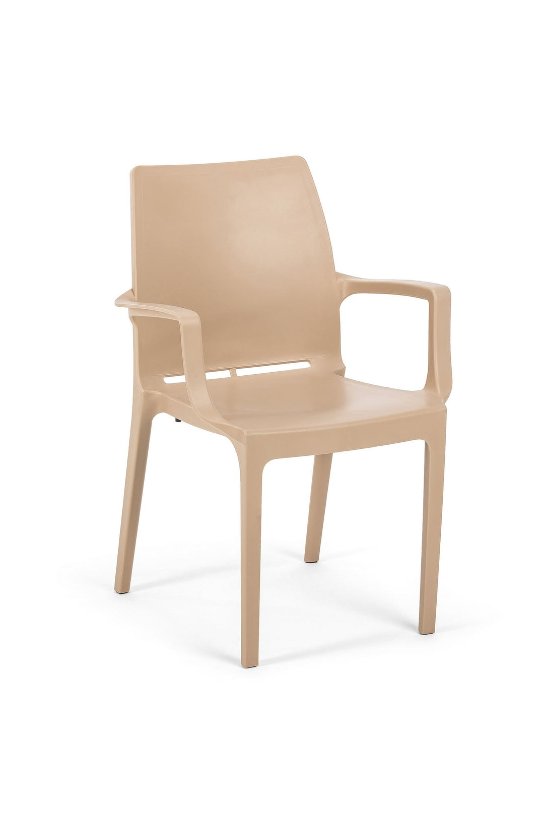 NORDVÄRK Eve spisebordsstol m. armlæn lysebrun polypropylen