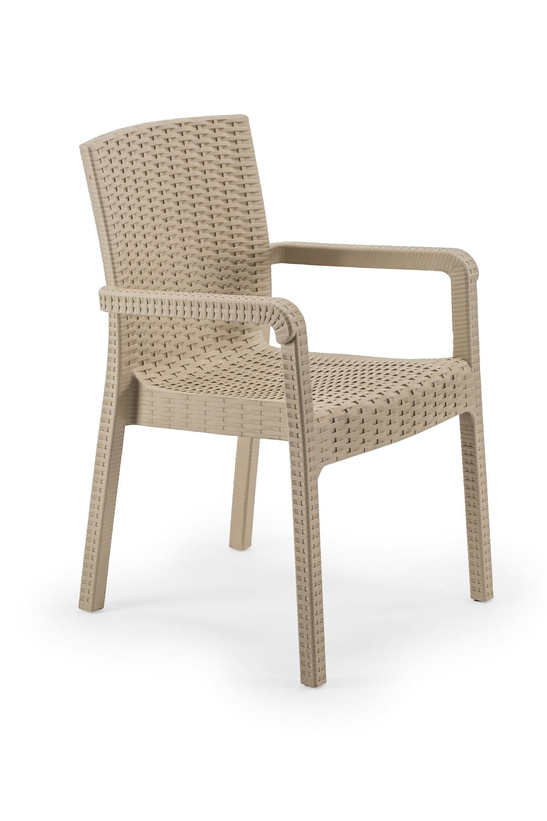 NORDVÄRK Rattan Royale spisebordsstol m. armlæn ørkenbeige polypropylen