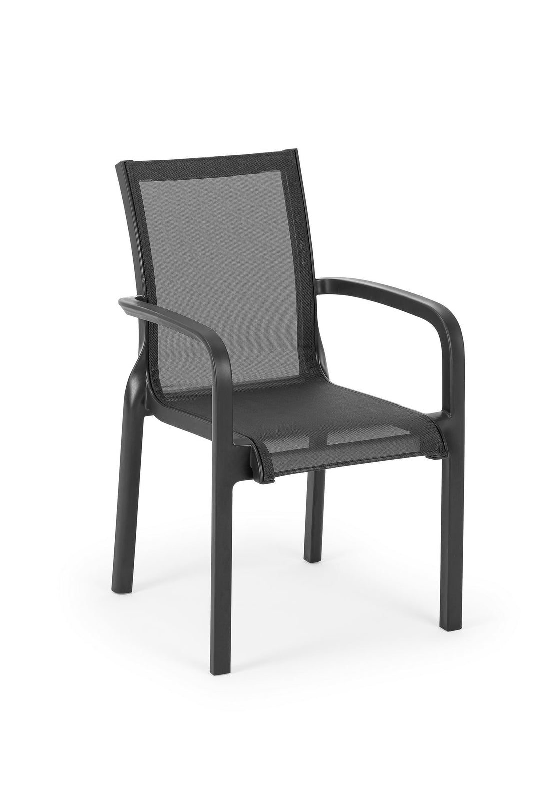 NORDVÄRK Mesh havestol m. armlæn sort polypropylen