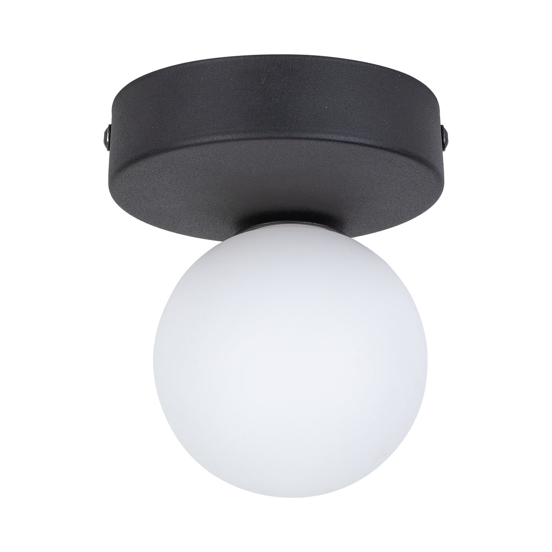 TK Bianca loftlampe hvid glas og sort stål