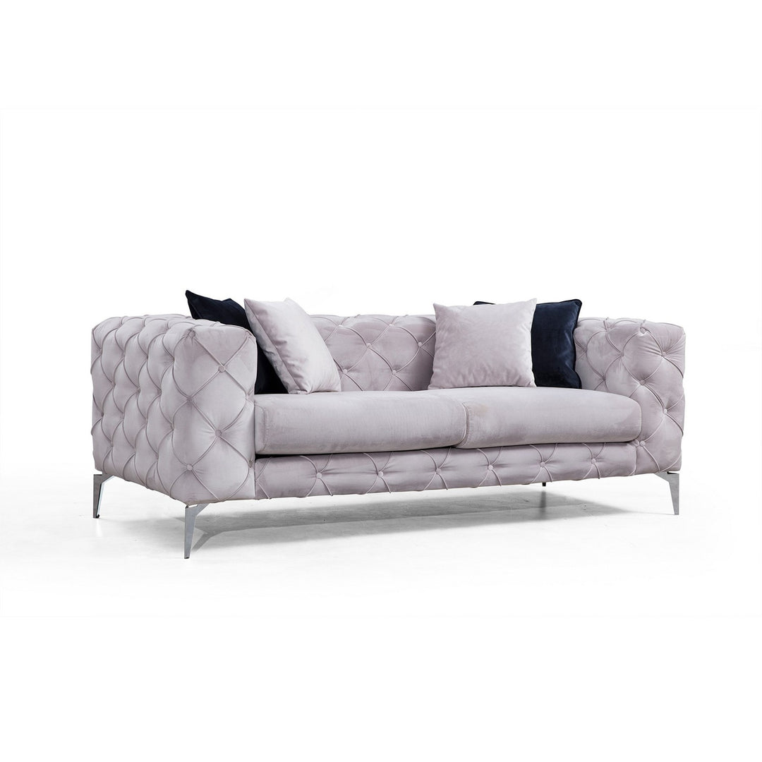 NORDVÄRK Como 2 pers. sofa lysegrå polyester og krom metal