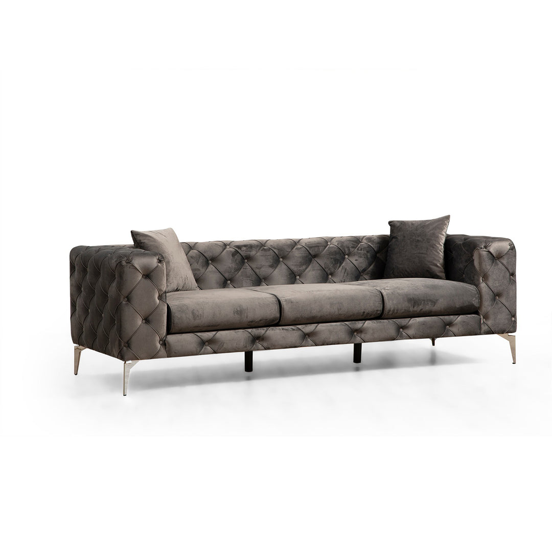 NORDVÄRK Como 3 pers. sofa antracitgrå polyester stof og forkromet metal