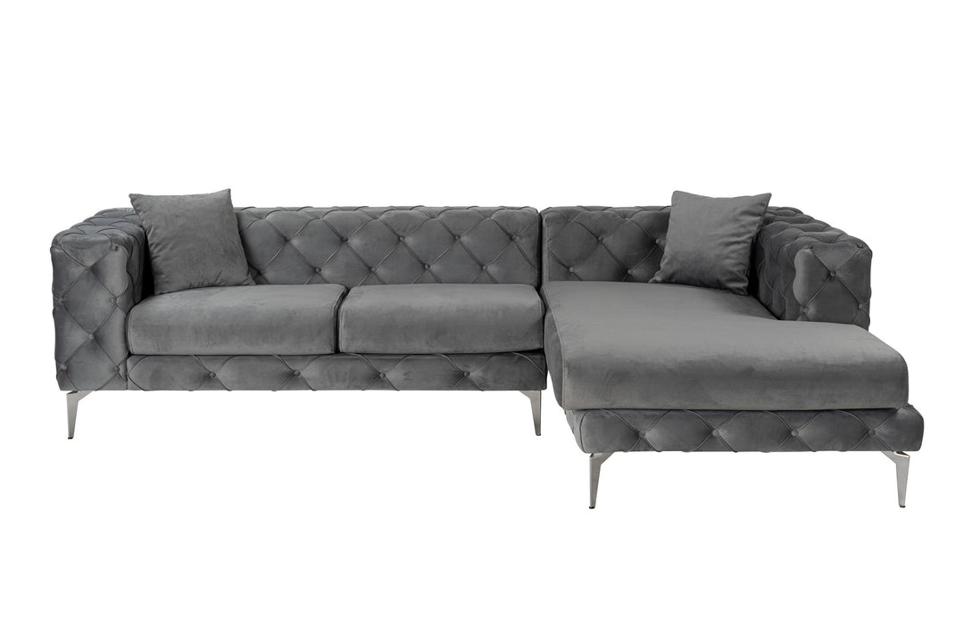 NORDVÄRK Como Eco Højre hjørnesofa antracitgrå polyester og metal