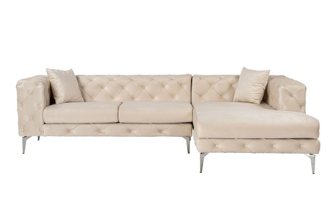 NORDVÄRK Como Eco Højre hjørnesofa beige polyester og metal