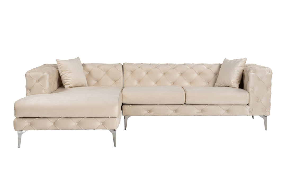 NORDVÄRK Como Eco Venstre hjørnesofa beige polyester og metal