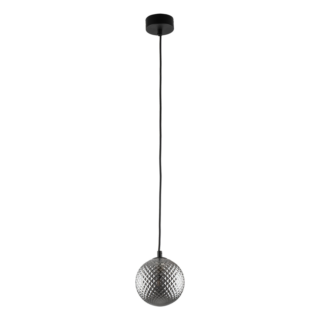 TK Elena loftlampe rund grafit glas og sort metal