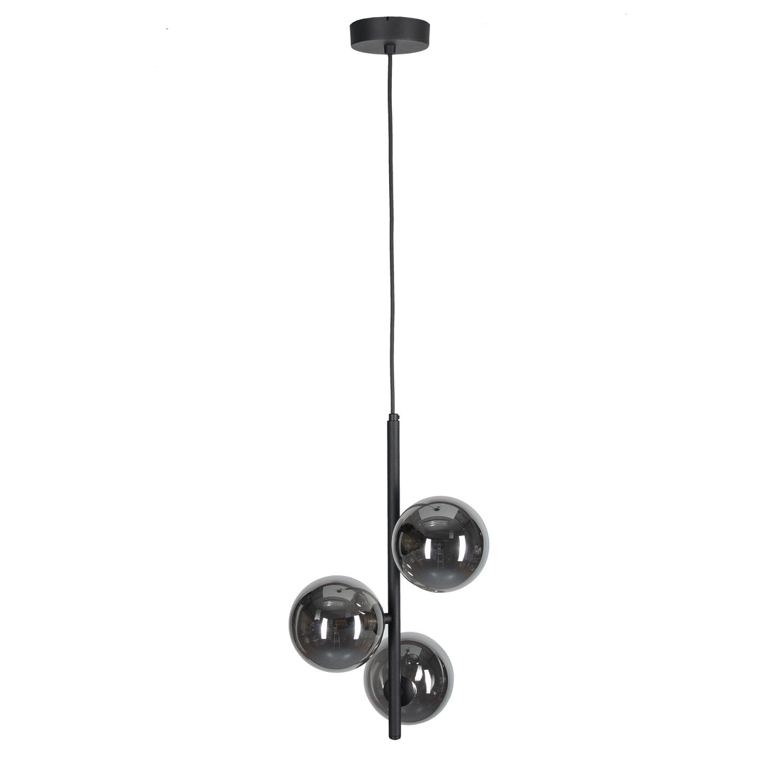 Produktbillede af TK Estera loftlampe m. 3 skærme glas og sort metal i premium kvalitet