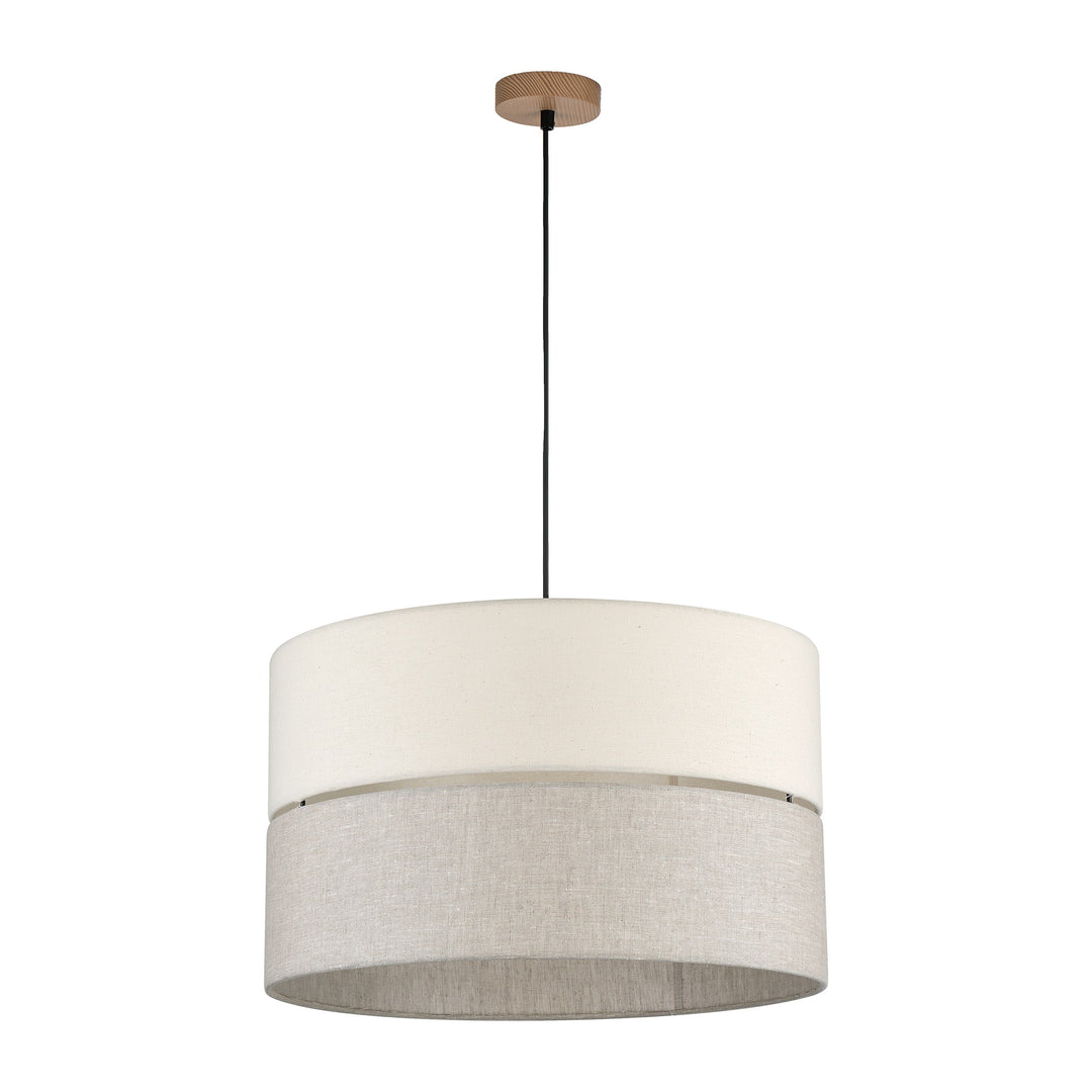 TK Eco loftlampe 380 rund natur stof og natur fyrretræ