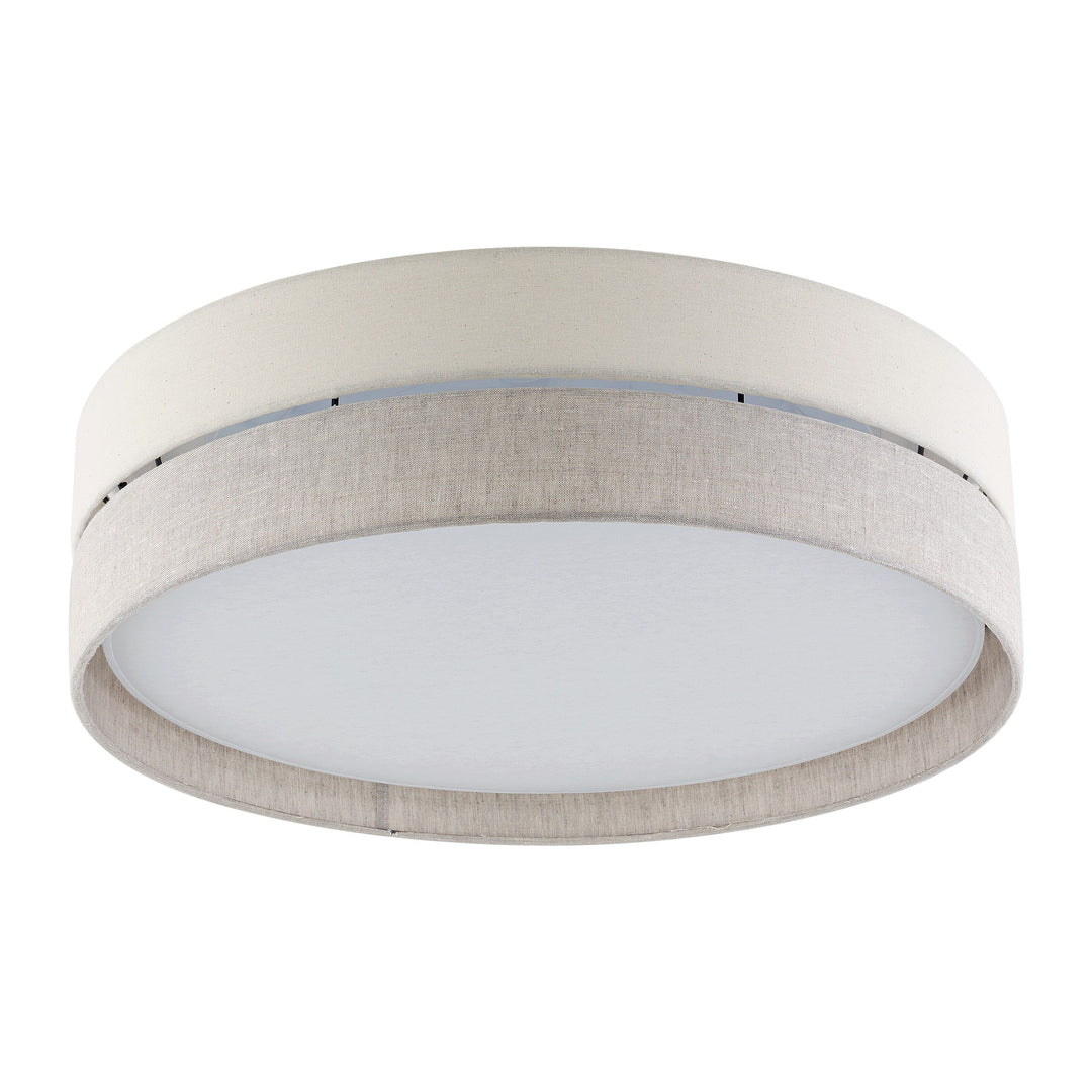 TK Eco loftlampe rund natur stof og hvid metal