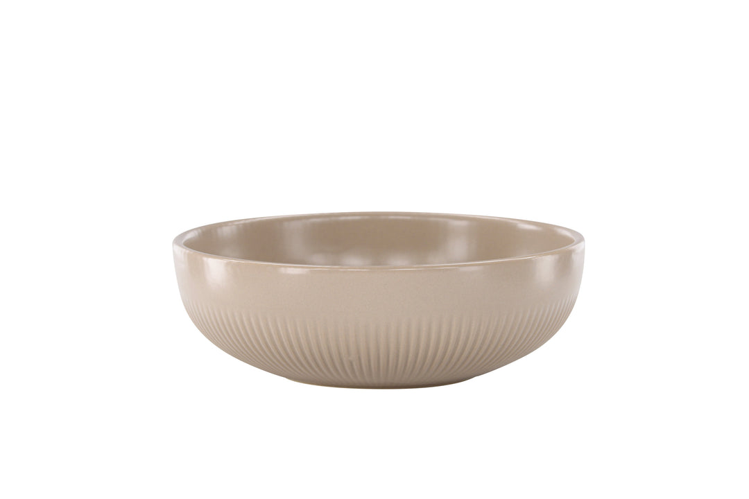 VENTURE DESIGN Posh lysestage rund beige stentøj B18x6