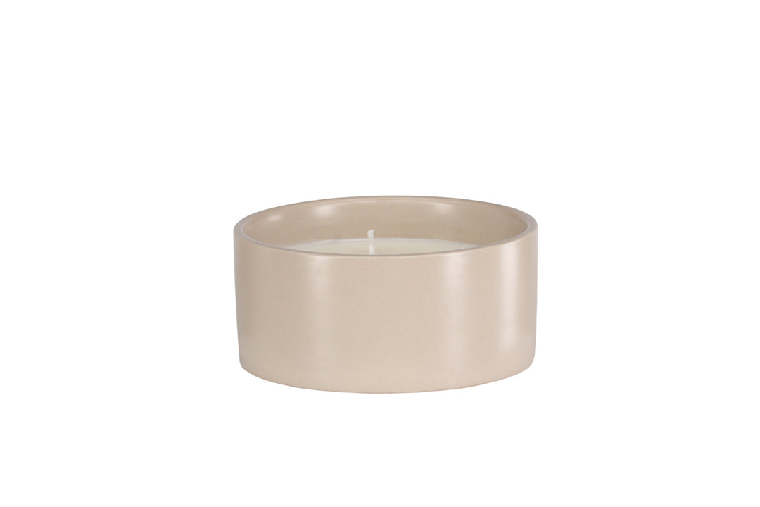 VENTURE DESIGN Douglas duftlys rund 25% sojavoks 25% paraffin beige keramik D13xH6