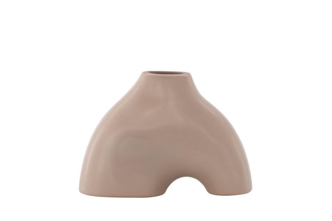 VENTURE DESIGN Kento vase lyserød stentøj 21x8x15H