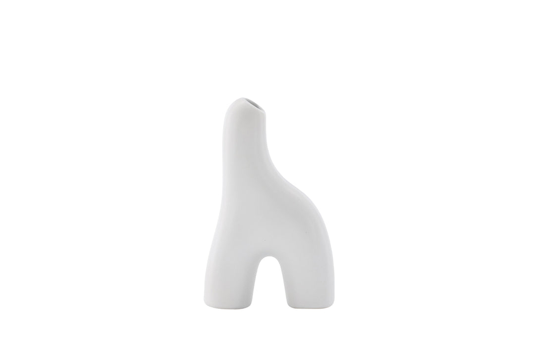 VENTURE DESIGN Aya vase hvid stentøj 9x4x16H