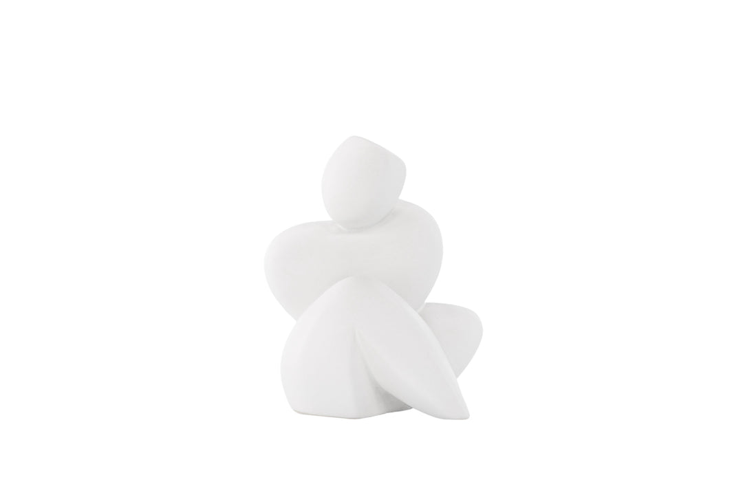 VENTURE DESIGN Floda skulptur hvid stentøj 11x9x14H