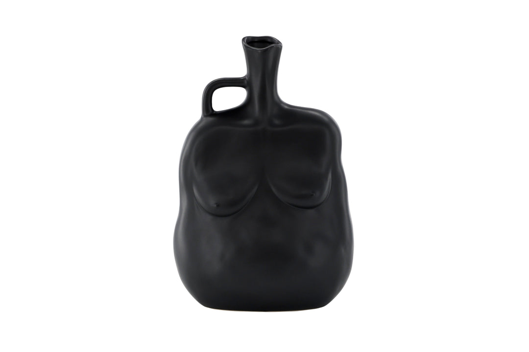 VENTURE DESIGN Conta vase mat sort stentøj 17x10x25H