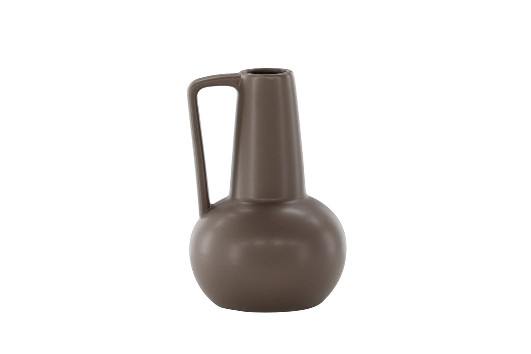 VENTURE DESIGN Lane vase m. hank mat brun stentøj 15x15x22