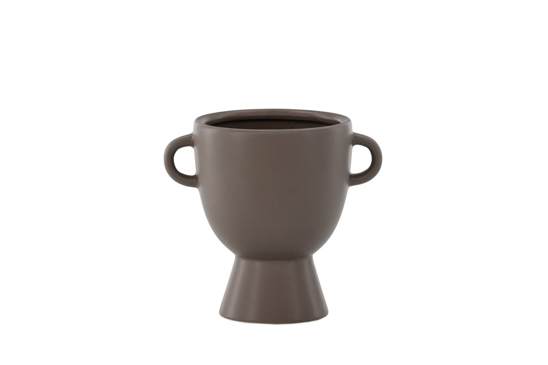 VENTURE DESIGN Cent potte m. 2 hanke brun stentøj 20x14x18