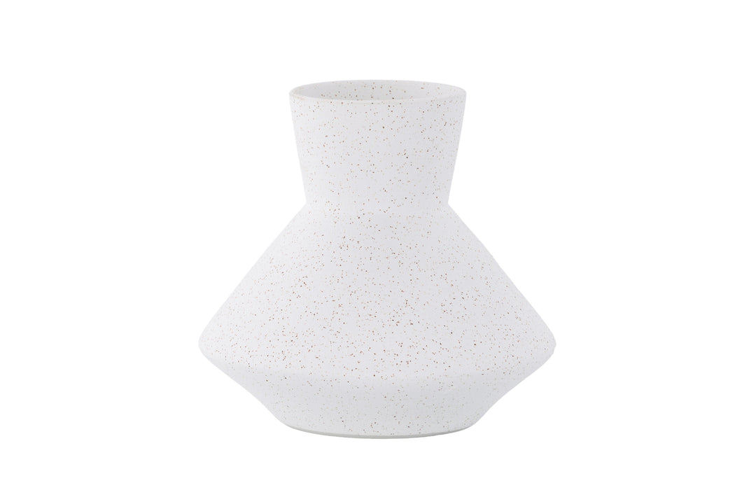 VENTURE DESIGN Rellis vase hvid/sorte prikker keramik H20xB22