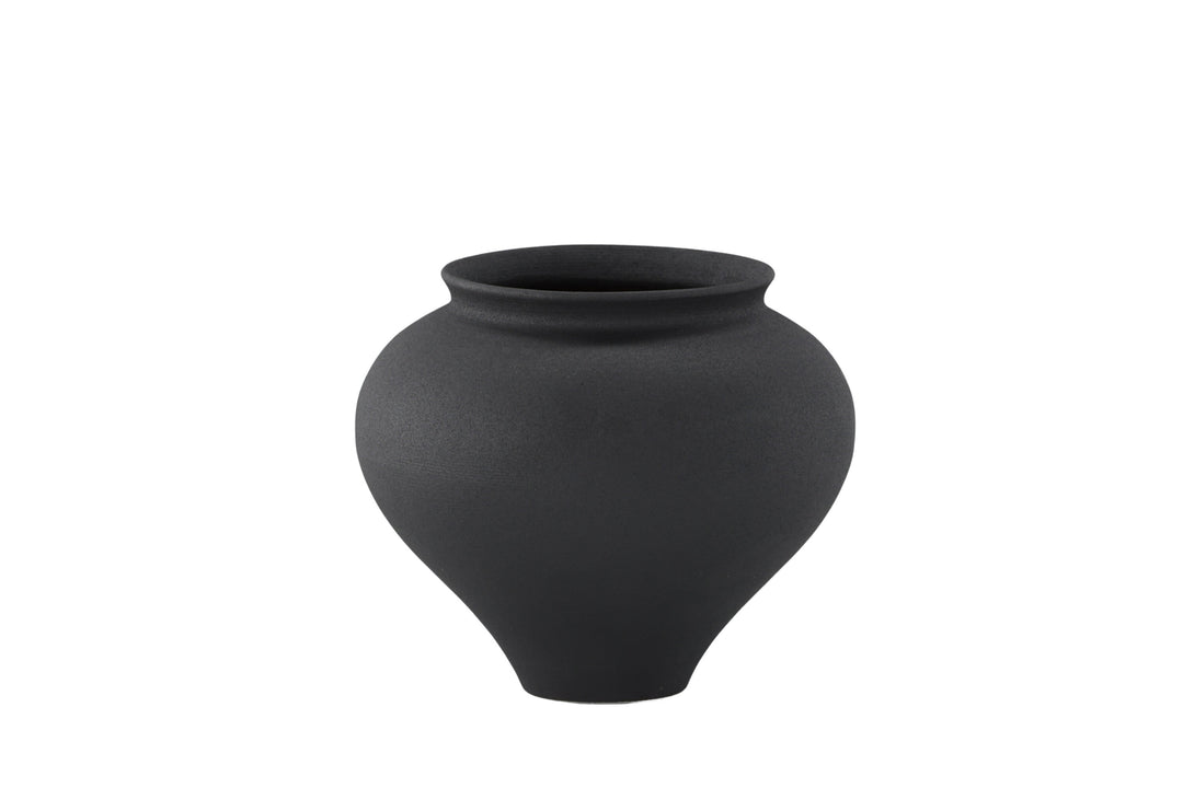 VENTURE DESIGN Rellis vase rund sort keramik D11xH18xB18