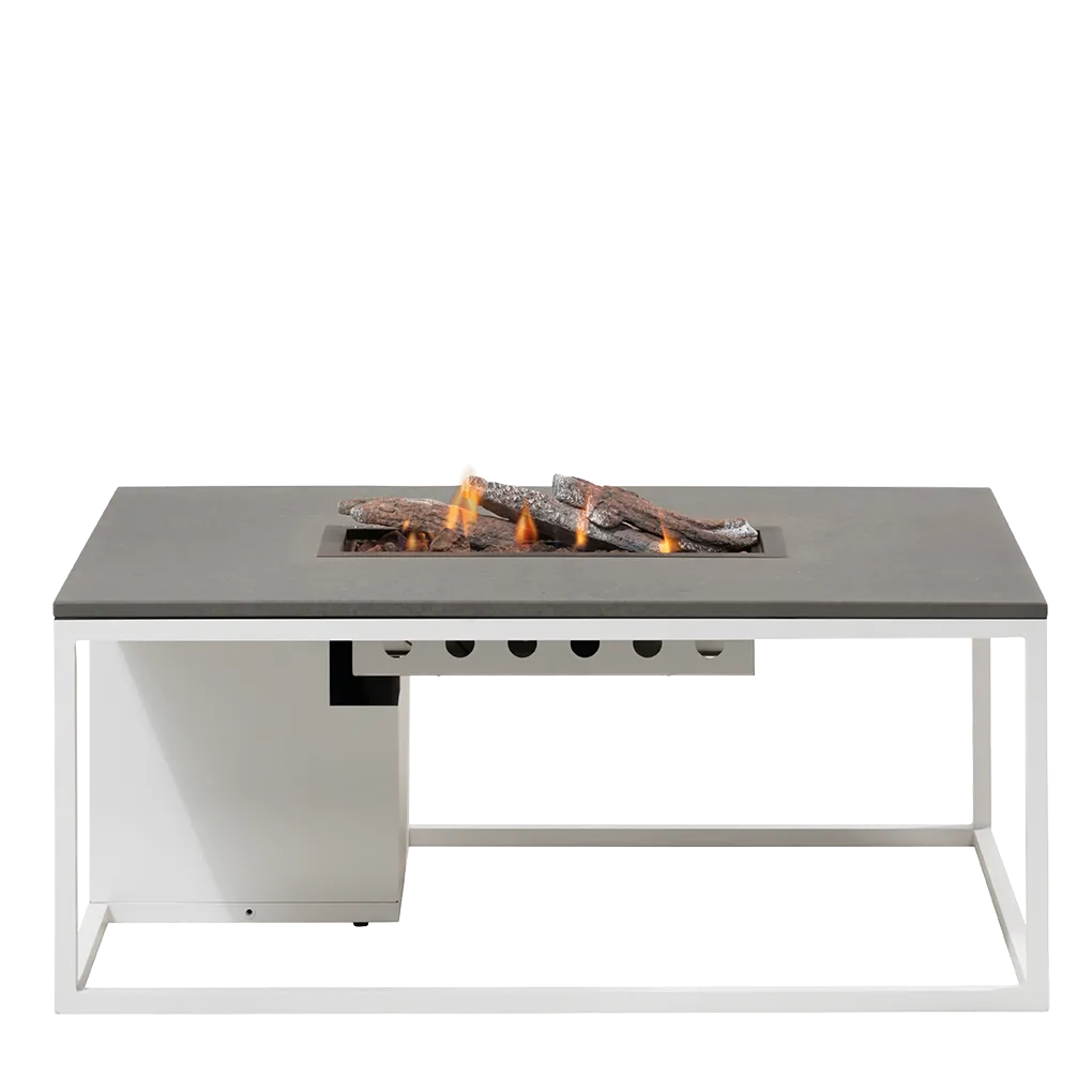 COSI FIRES Cosiloft 120 lounge ildbord rektangulær grå og hvid aluminium 120x80