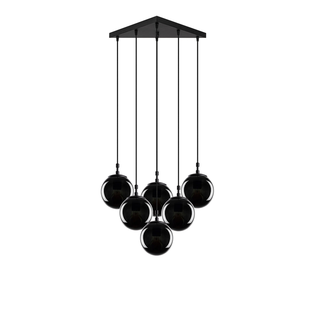 LUMI loftlampe sort glas og sort metal