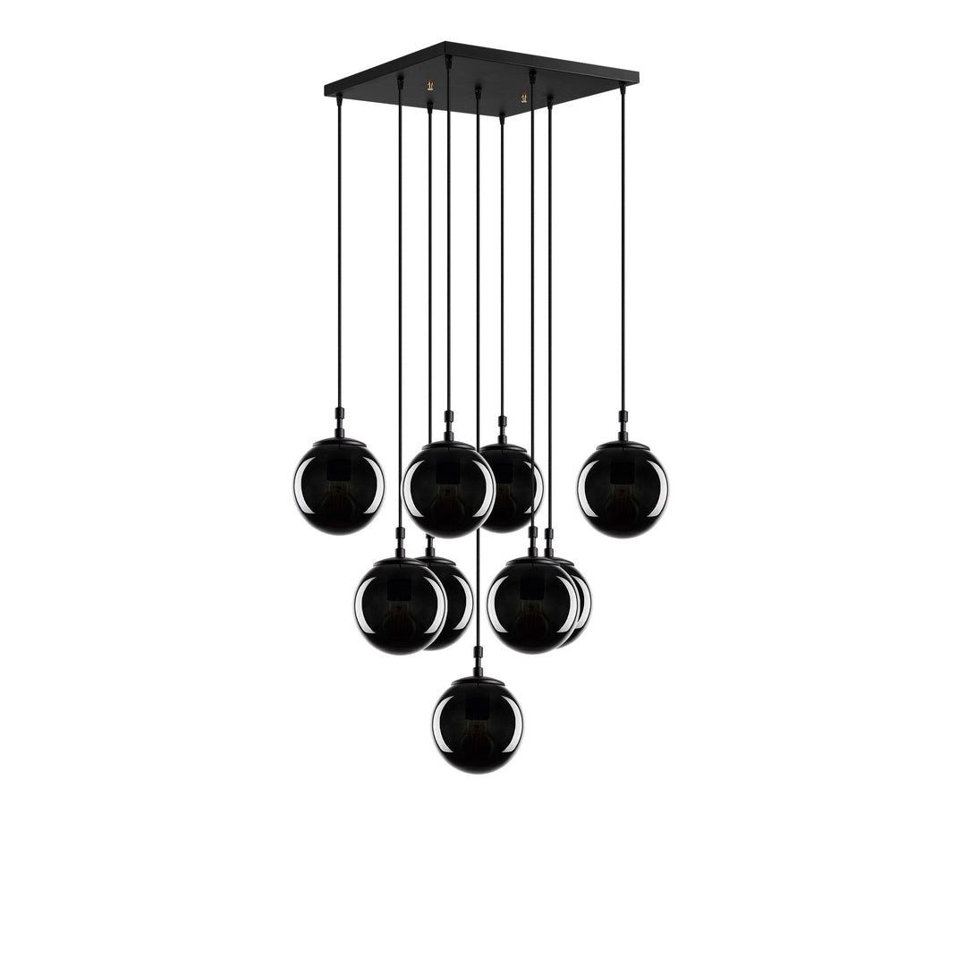 LUMI Cremona loftlampe sort glas og sort jern